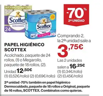 Hipercor SCOTTEX Papel higiénico oferta
