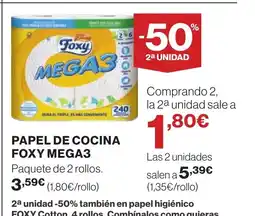Hipercor FOXY MEGA3 Papel de cocina oferta