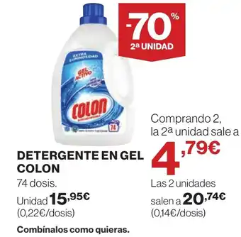 Hipercor COLON Detergente en gel oferta