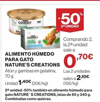 Hipercor Alimento húmedo para gato nature's creations oferta