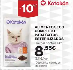 Hipercor Alimento seco completo para gatos esterilizados oferta