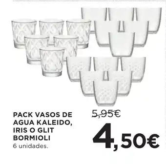 Hipercor Pack vasos de agua kaleido iris o glit oferta