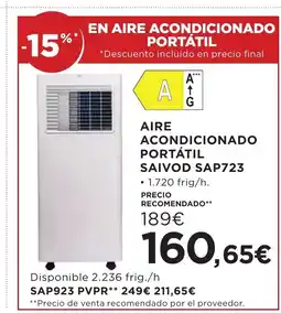 Hipercor Aire acondicionado portátil oferta