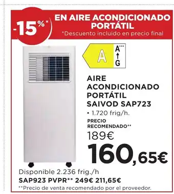 Hipercor Aire acondicionado portátil oferta