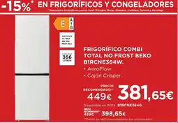 Hipercor Frigorífico combi total no frost beko oferta