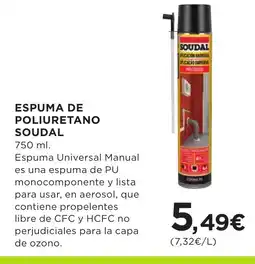 Hipercor SOUDAL Espuma de poliuretano oferta