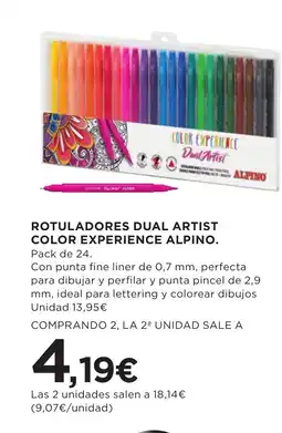 Hipercor Rotuladores dual artist color experience alpino oferta