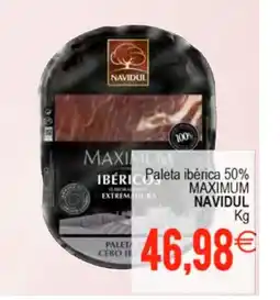 Plenus Supermercados NAVIDUL Paleta ibérica 50% oferta
