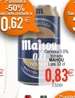 Plenus Supermercados MAHOU Cervexa 0,0% torrada oferta