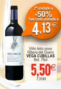 Plenus Supermercados VEGA CUBILLAS Viño tinto novo Ribera del Duero oferta