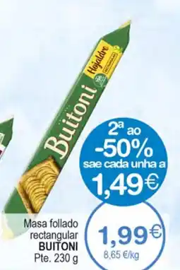Plenus Supermercados BUITONI Masa follado rectangular oferta