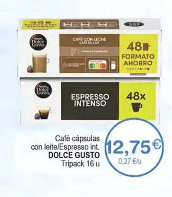 Plenus Supermercados DOLCE GUSTO Café cápsulas con leite/Espresso oferta