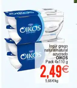 Plenus Supermercados OIKOS logur grego natural/natural azucrado oferta