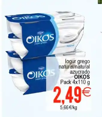 Plenus Supermercados OIKOS logur grego natural/natural azucrado oferta
