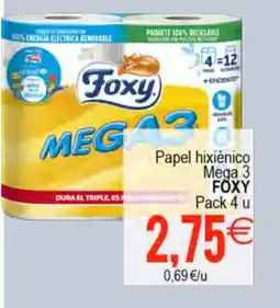 Plenus Supermercados FOXY Papel hixiénico Mega 3 oferta