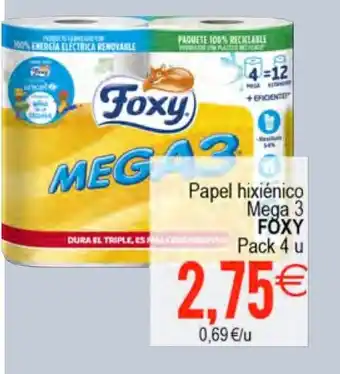 Plenus Supermercados FOXY Papel hixiénico Mega 3 oferta