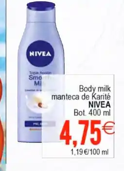 Plenus Supermercados NIVEA Body milk manteca de Karité oferta
