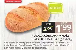 Supermercados MAS Gran reserva - hogaza curcuma y maíz oferta