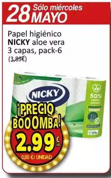SPAR Nicky - papel higiénico aloe vera oferta
