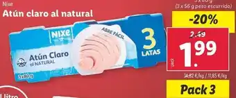 Lidl Nixe - atún claro al natural oferta