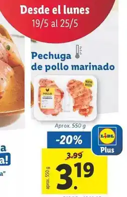 Lidl Pechuga de pollo marinado oferta