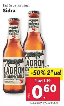 Lidl Ladrón de manzanas - sidra oferta