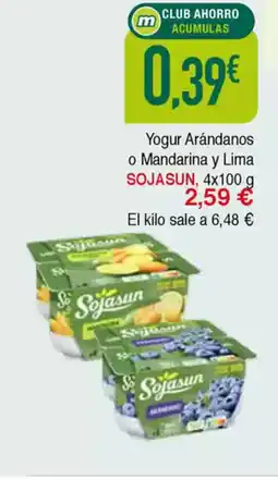 Masymas SOJASUN Yogur Arándanos o Mandarina y Lima oferta