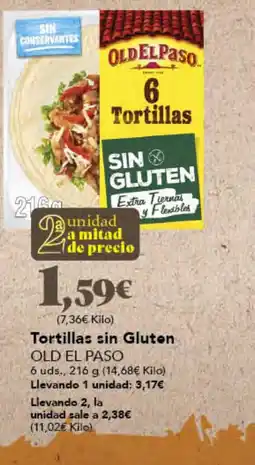 Gadis OLD EL PASO Tortillas sin Gluten oferta