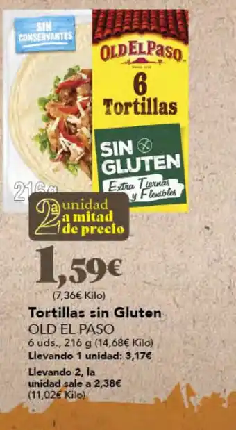 Gadis OLD EL PASO Tortillas sin Gluten oferta