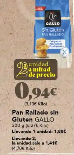 Gadis GALLO Pan Rallado sin Gluton oferta