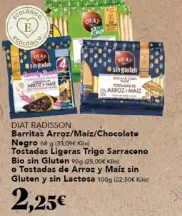 Gadis DIAT RADISSON Barritas Arroz/Maíz/Chocolato Negro oferta
