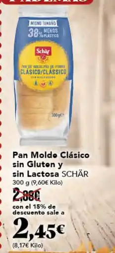 Gadis SCHÄR Pan Moldo Clásico sin Lactosa oferta