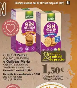 Gadis GULLÓN Pastas o Galletas Maria oferta