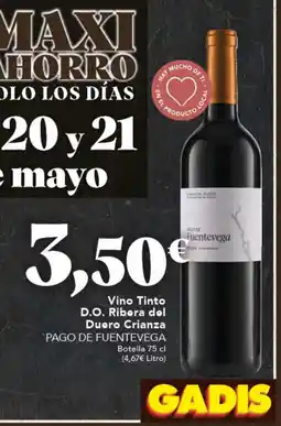 Gadis PAGO DE FUENTEVEGA Vino Tinto D.O. Ribera dol Duoro Crianza oferta
