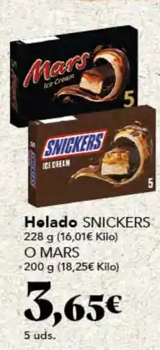 Gadis SNICKERS O MARS Helado oferta