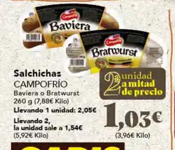 Gadis CAMPOFRÍO Salchichas oferta