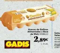 Gadis DEMILLO Huevos de Gallinas Alimentadas a Base do Maíz oferta