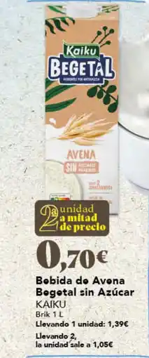 Gadis KAIKU Bebida de Avena Begetal sin Azucar oferta