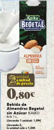 Gadis KAIKU Bobida de Almendras Bogotal sin Azúcar oferta