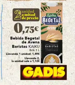 Gadis KAIKU Bebida Begeal de Avena Baristas oferta