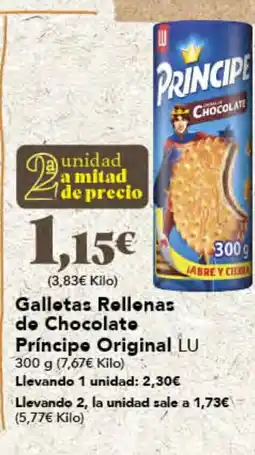 Gadis LU Galletas Rellenas de Chocolate Principe Original oferta