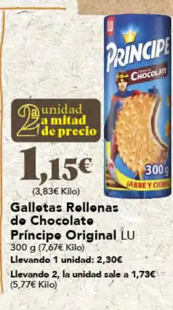 Gadis LU Galletas Rellenas de Chocolate Principe Original oferta