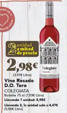 Gadis COLEGIATA Vino Rosado D.O Toro oferta