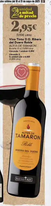 Gadis ALTOS DE TAMARON Vino Tinto D.O. Ribera del Duero Roble oferta