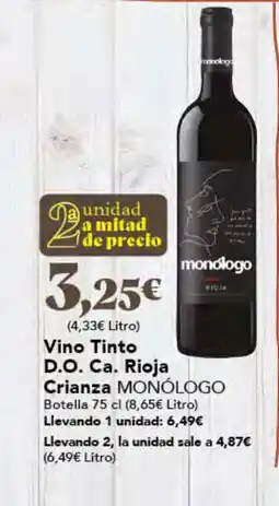 Gadis MONÓLOGO Vino Tinto D.O. Ca. Rioja Crianza oferta