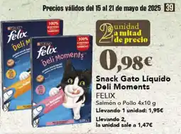 Gadis FELIX Snack Gato Líquido Deli Moments oferta