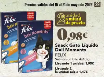 Gadis FELIX Snack Gato Líquido Deli Moments oferta
