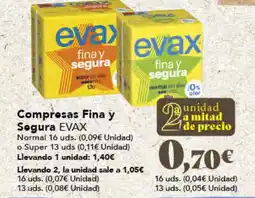 Gadis EVAX Compresas Fina y Segura oferta