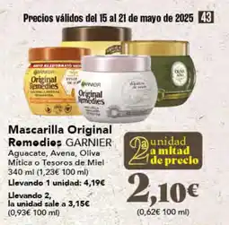 Gadis GARNIER Mascarilla Original Remedios oferta