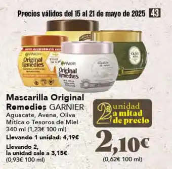 Gadis GARNIER Mascarilla Original Remedios oferta